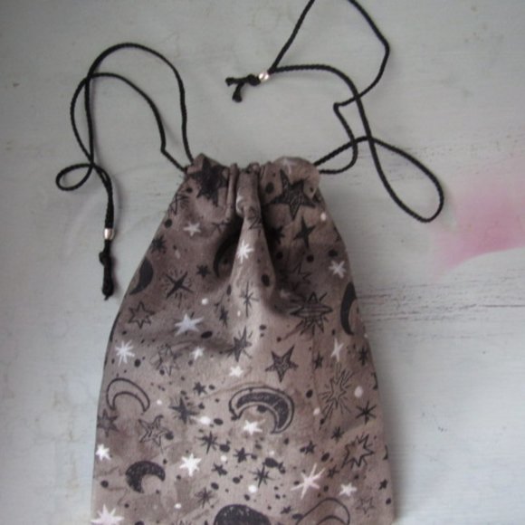 Star and Moon Celestial Tarot Card Gemstone Rune Pouch Bag - Picture 4 of 11